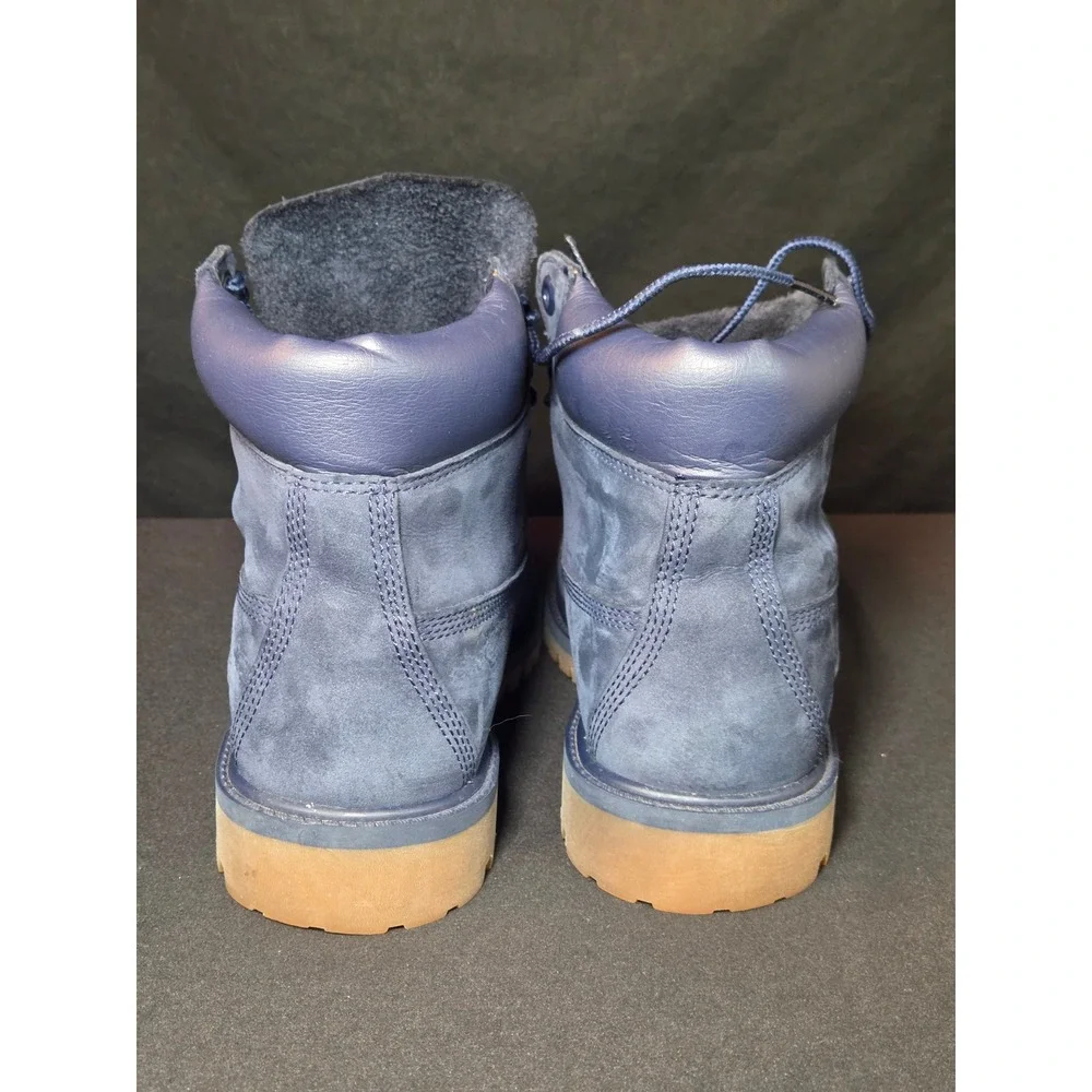Timberland 6 Inch Premium Waterproof Boots Navy‎ Blue Nubuck Mens 6 Women 7.5